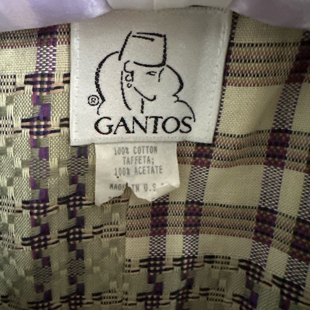 Gantos Women's Patchwork Plaid Double-Breasted Vest in Olive & Tan - Picture 4 of 13